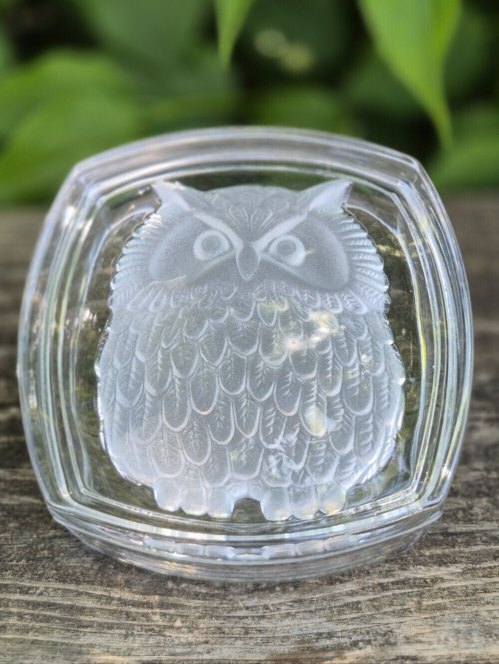 Cristal D' Arques Made In France Owl Covered Dish Mid-century